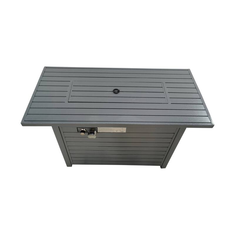 Anmytek 42'' L x 11'' H Steel Propane Outdoor Fire Pit Table with Lid