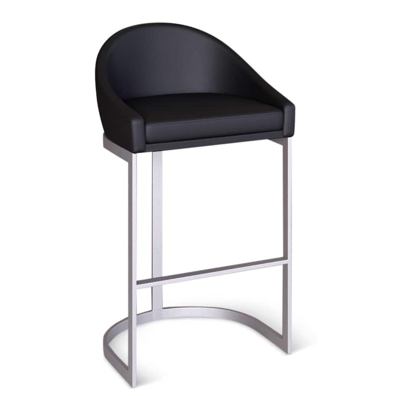 Tempo Furniture Kori Stationary 26" Counterstool/30" Barstool by Furnish Theory - Nickel & Black - Counter Height