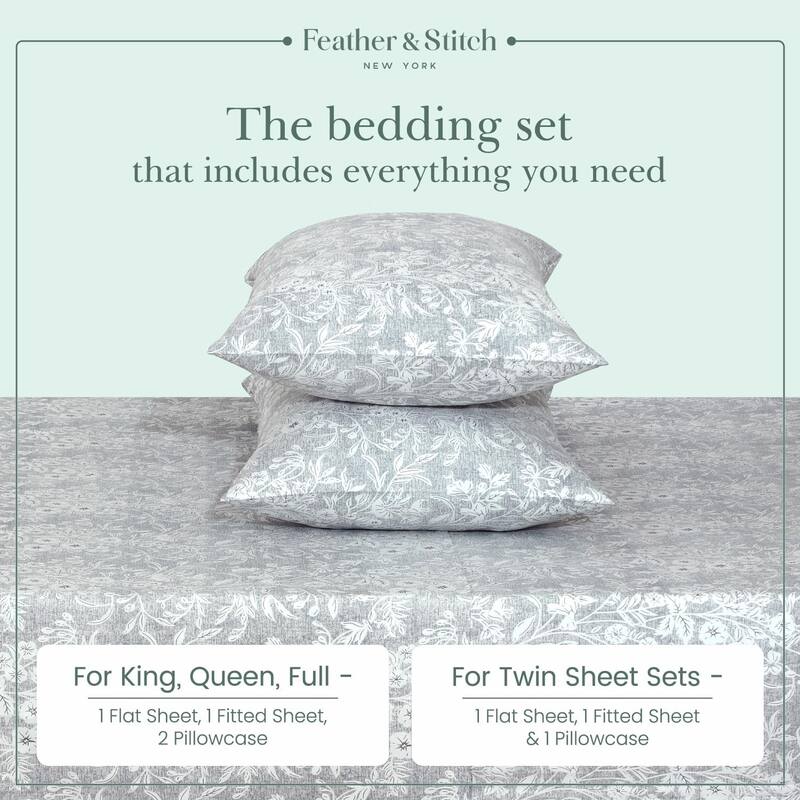 300 Thread Count Cotton Sateen Weave Printed Sheet Set