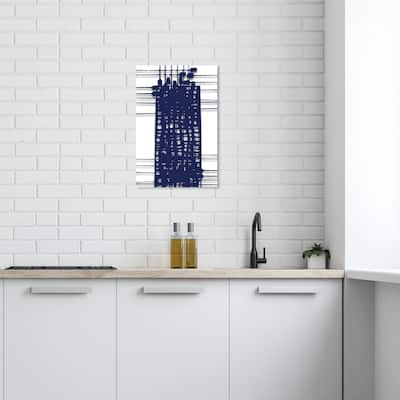 Wynwood Studio Canvas Abstract First Order White and Navy Blue Modern & Contemporary Wall Art Canvas Print