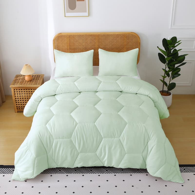 Better Style Home Microfiber Honeycomb Comforter Sets - Dewkist - Twin