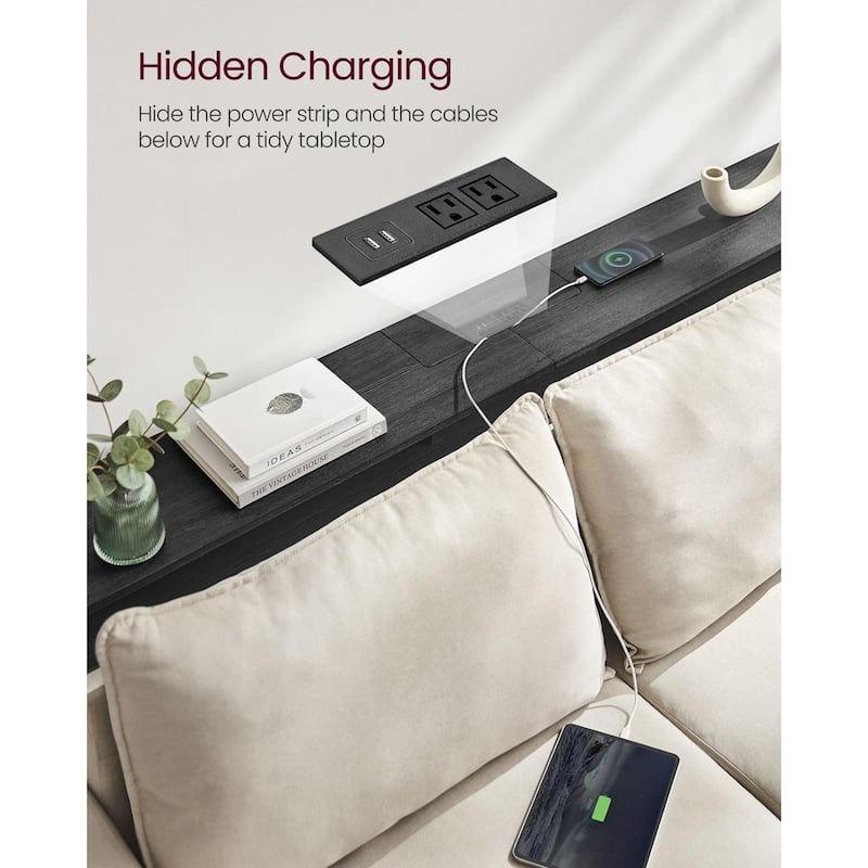 Charging Console Table with Outlets and USB Narrow Entryway Table for Hallway or Living Room