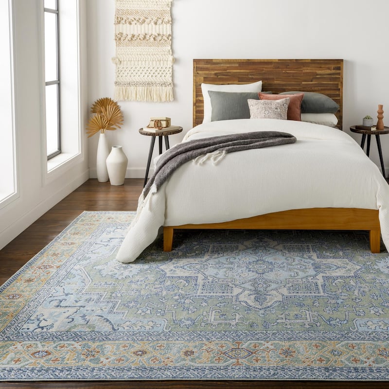 Livabliss Bodrum Updated Traditional Medallion Indoor / OutdoorArea Rug