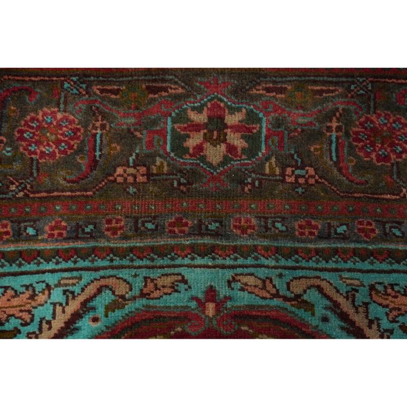 Hand Knotted Oriental 100% Wool Carpet Traditional Floral Red Heriz Area Rug - 8' 9'' X 6' 8''