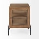 preview thumbnail 14 of 22, Arelius Light Brown Solid Wood w/ Black Metal Frame End/Side Table