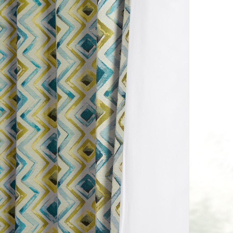 Exclusive Fabrics Jacquard Faux Silk Curtains - 1 Panel Room Darkening Curtain