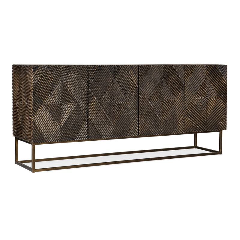 Hooker Furniture 628-85123-89 Melange 72" Wide Mango Wood Sideboard - Dark Brown / Gold