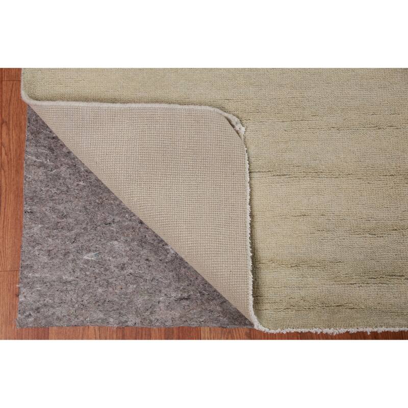 Hand Knotted Oriental 100% Wool Carpet Modern Solid Green Gabbeh Area Rug - 13' 0'' X 10' 0''