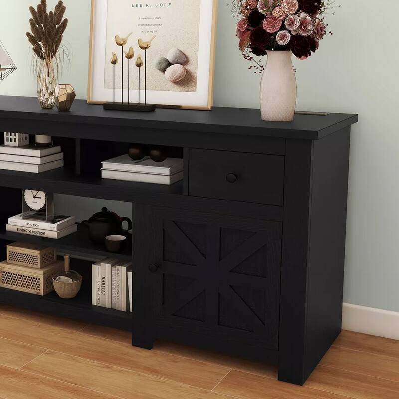 Farmhouse TV Stand 70" with Storage Cabinets for TVs up to 80" - 73 inches