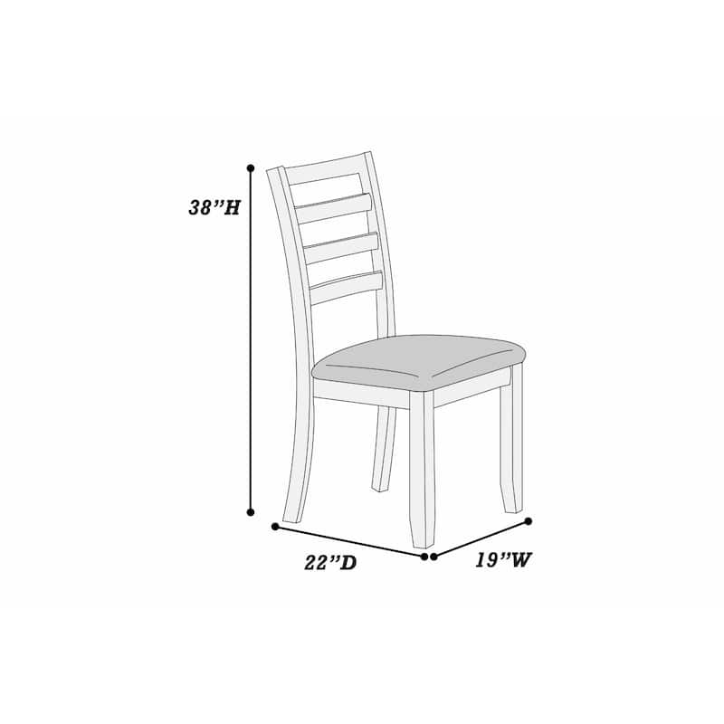 Rosanna Dining Chair, Set of 2, White Fabric Foam Seat, Walnut Brown Rubberwood