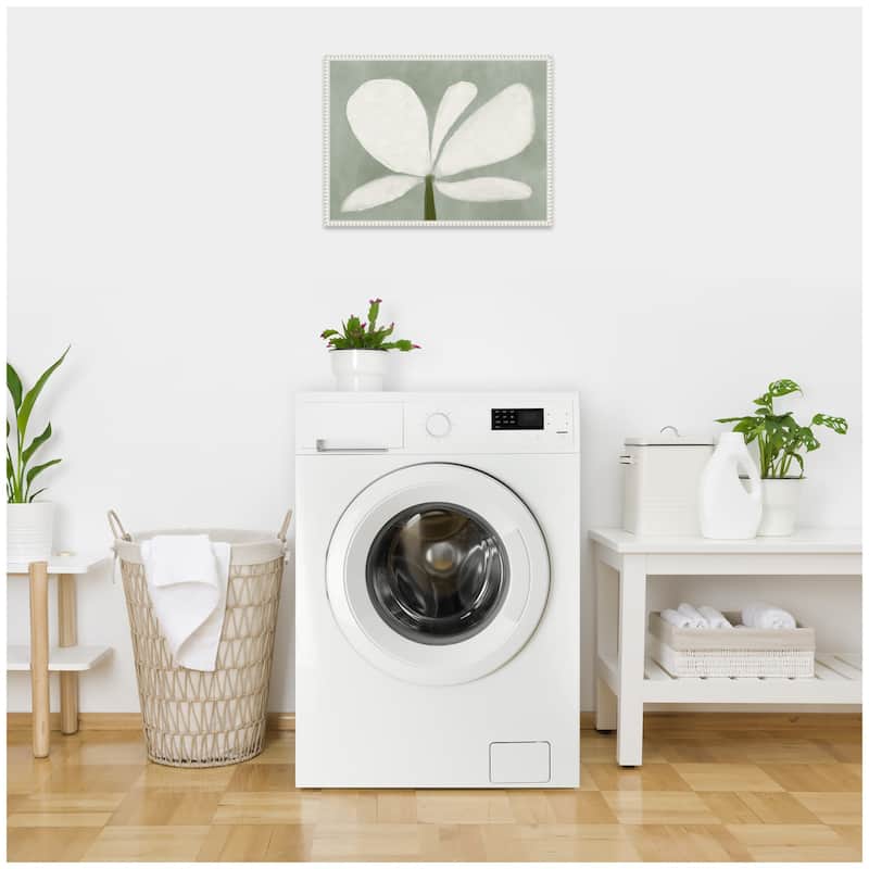 Kate and Laurel White Floral No. 2 by Gabrielly Guedes Framed Canvas Wall Art Print