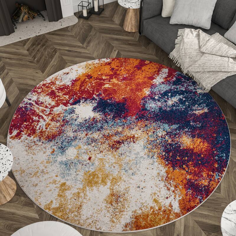 Gematria Industrial Abstract Indoor Area Rug