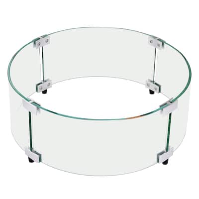 Clear Tempered Glass Wind Guard for Fire Pits with Alloy Frame