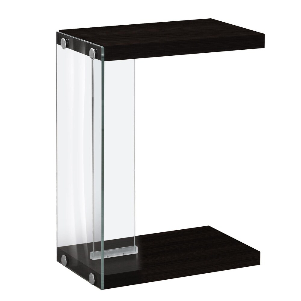 Overstock 24.75 inch Brown and Clear Contemporary Rectangular Accent Table