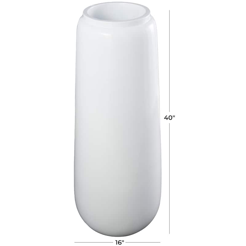 Resin Tall and Wide Floor Vase - White - Roche River Decor