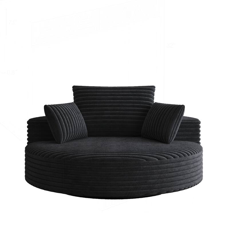 Comfortable Corduroy Foam Swivel Chair for Various Rooms, Enhancing Relaxation