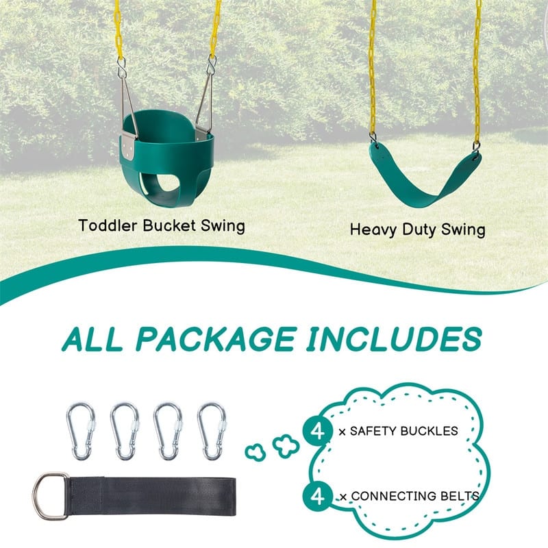 Metal/Plastic Bucket Swing with Chains - 11"D x 11"W x 78"H