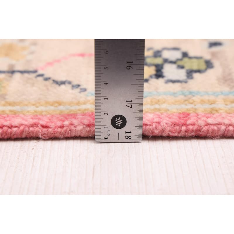 ECARPETGALLERY Hand-knotted Modern Oushak Dark Pink Wool Rug - 3'0 x 5'1