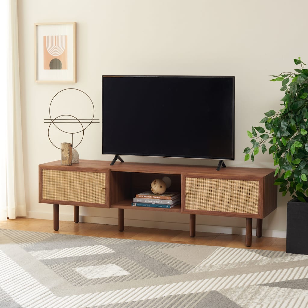 SAFAVIEH Kasandra 2 Door Media Stand - 60" W x 16" D x 18" H - 60Wx16Dx17H