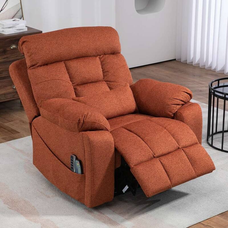 Upgraded Flagship 4-Motor Independent Control Oversized 180° Lay Flat Chenille Power Lift Recliner Chair