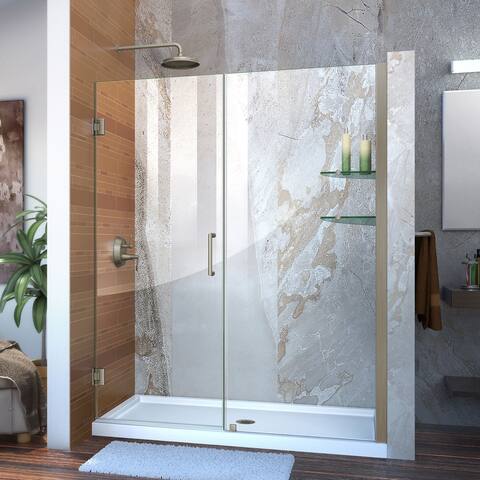 DreamLine Unidoor 72" High x 58" Wide Hinged Frameless Shower Door