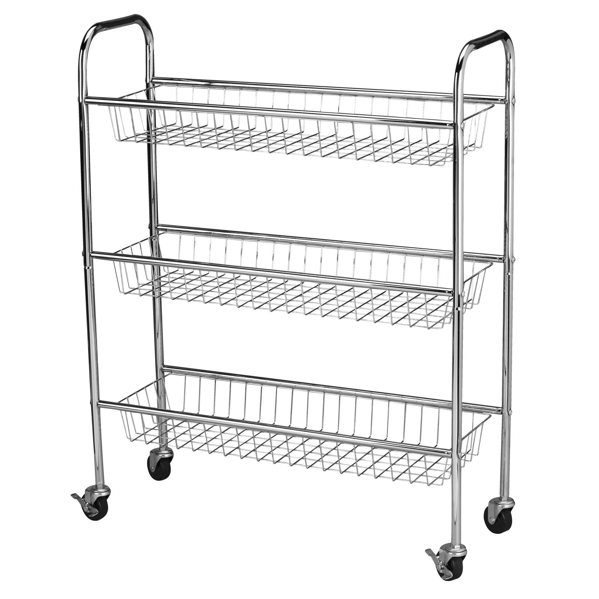 Household Essentials 3-Tier Slim Storage Cart - 26.0"L x 9.0"W x 33.0"H