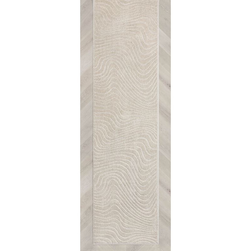 Custom Size Runner Harlow Sibi Modern Solid Striped Soft Stair Rug