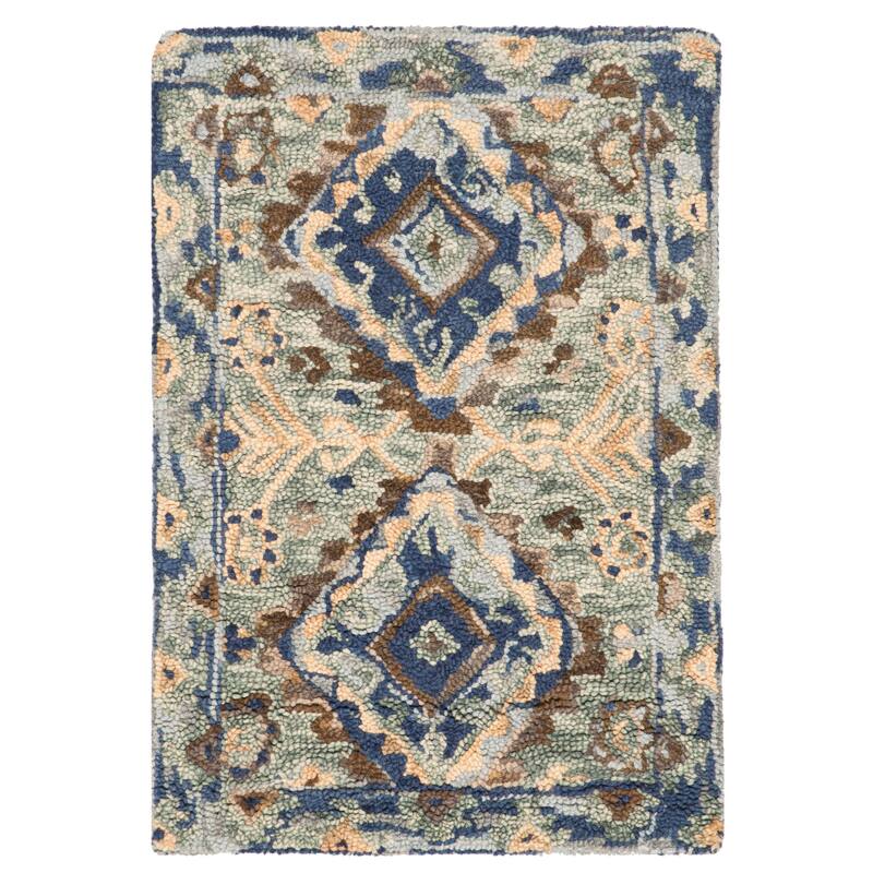 SAFAVIEH Handmade Aspen Ermira Boho Tribal Wool Rug - 2'3" x 5' - Blue/Beige