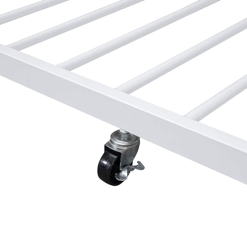 Full XL Over Queen Metal Bunk Bed with Ladder