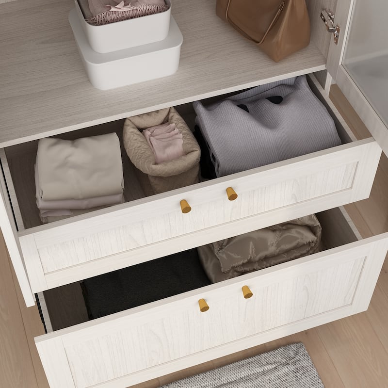 Combo Large Frosted Glass Closet: Versatile Wardrobe Options Armoires