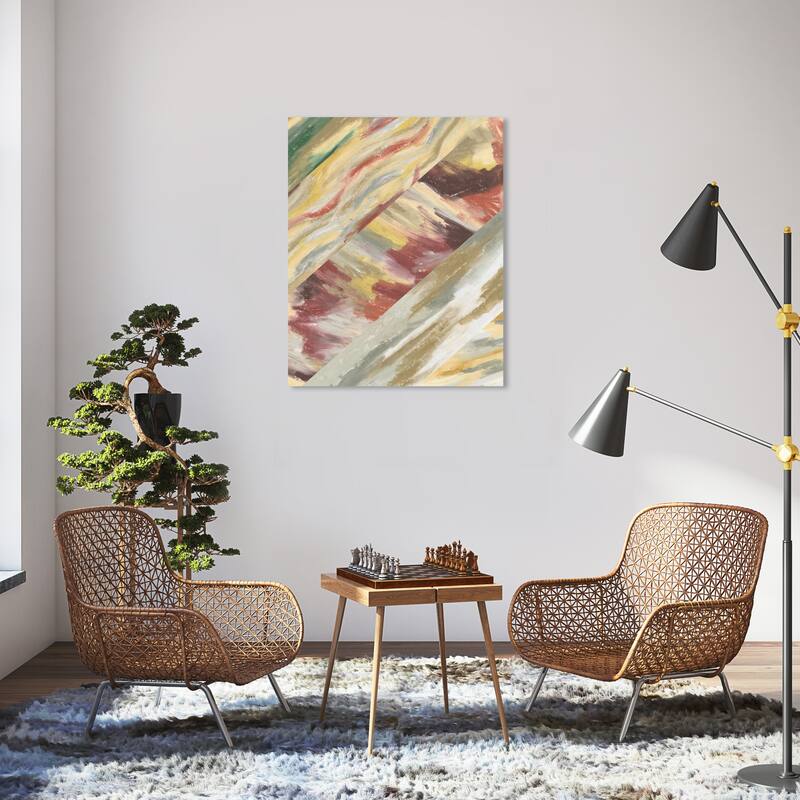 Wynwood Studio Canvas Abstract Stripes of River Currents Gray Modern & Contemporary Wall Art Canvas Print - 30 x 36