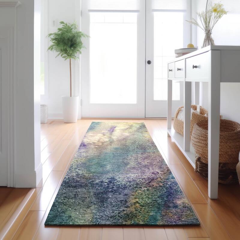 Premium Washable Super Soft Modern Abstract Mayfield Rug - Blue - 2' 3" x 7' 6" - Runner