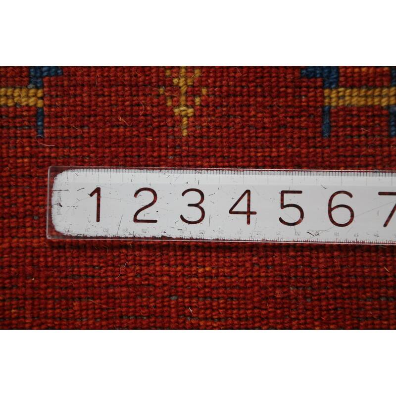 Orange Tribal Gabbeh Indian Rug Handmade Wool Carpet - 4'0" x 5'10"