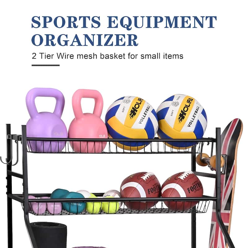 Garage Storage Sports Gear Organizer with Wheels