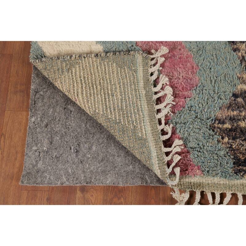 Moroccan Oriental Area Rug Hand-Knotted Wool Carpet - 6'1" x 10'11"