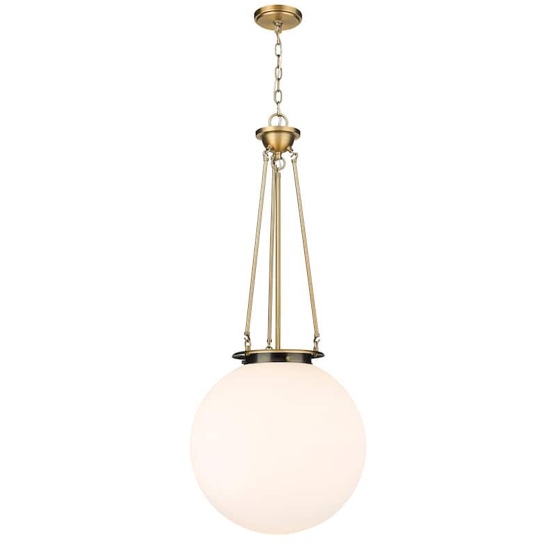 Innovations Lighting Beacon - 1 Light 18" Pendant - Brushed Brass/Matte White
