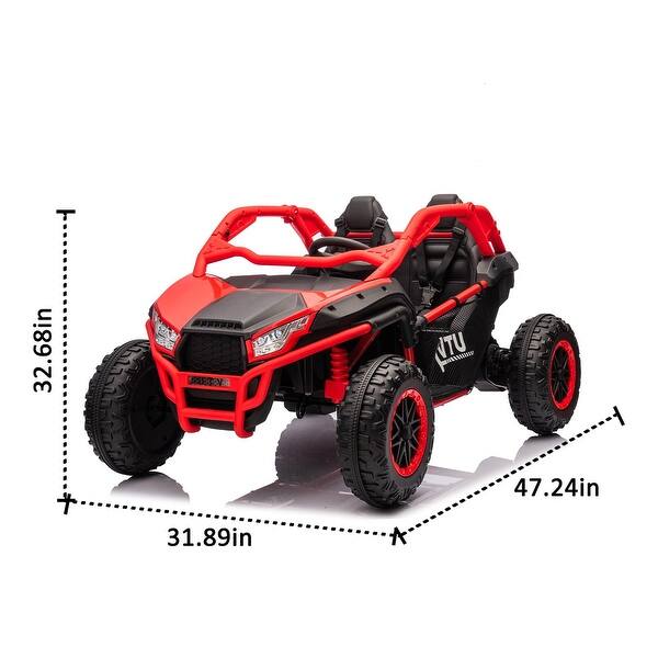 dimension image slide 2 of 3, 24V Two-seater Kids Ride On UTV w/Parents Control,400W Super High Power,Four-Wheel Suspension,Bluetooth,MP3,USB,LED Light,Horn