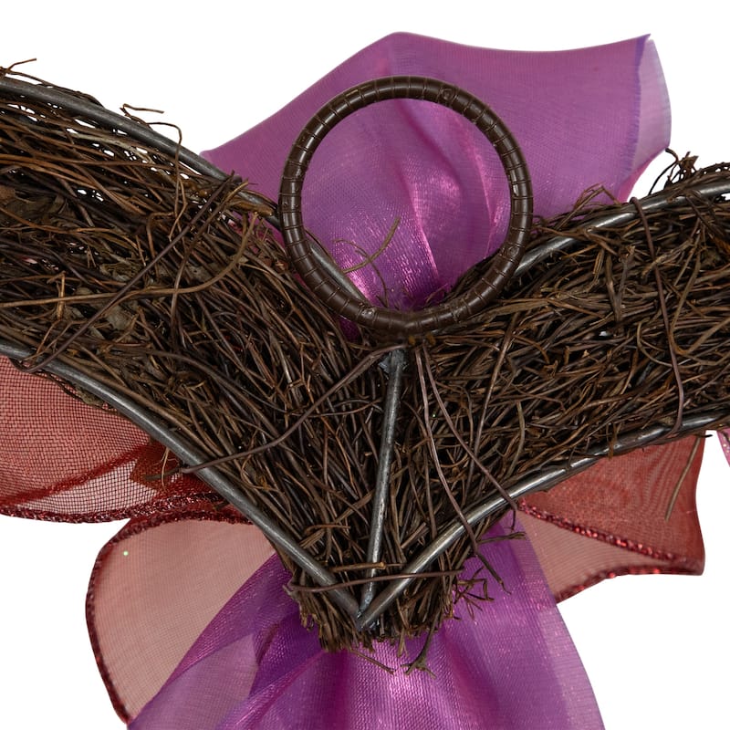 Glittered Hearts and Berries Valentine's Day Twig Wreath - 20"