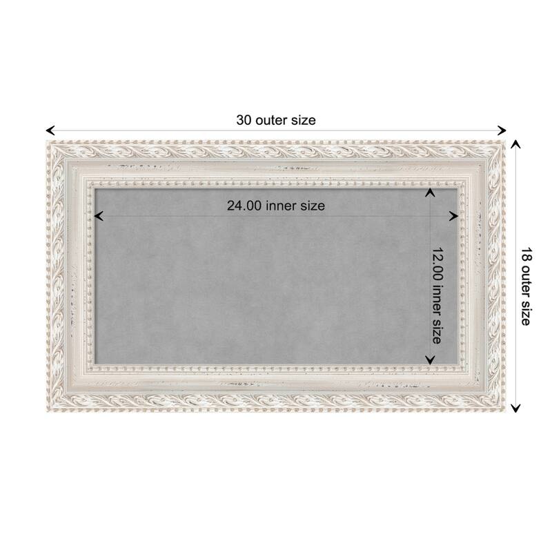 Amanti Art Opera Off White Framed Magnetic Board - Board Size 24x12