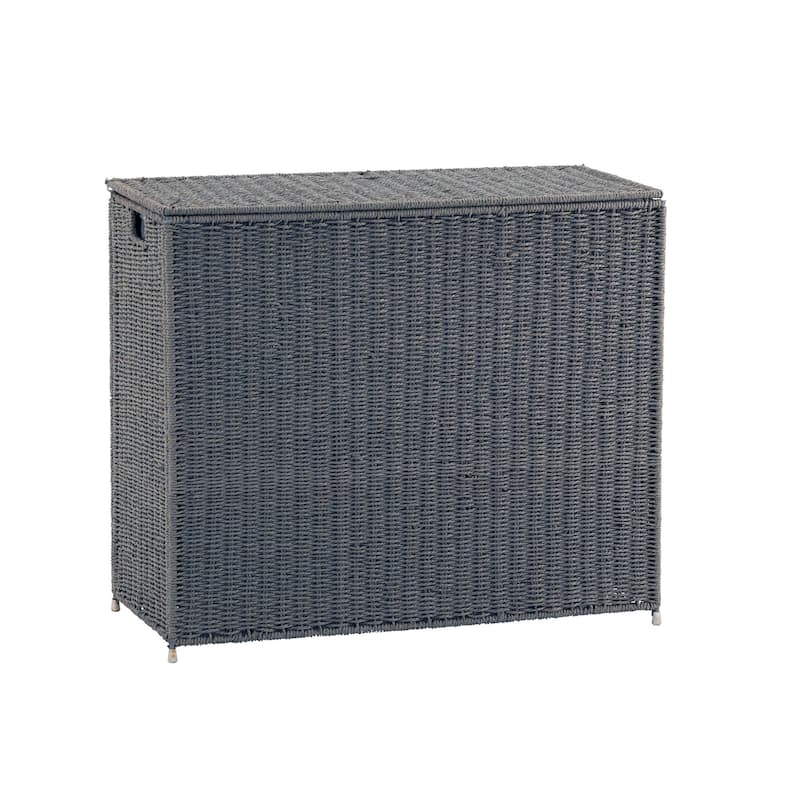Household Essentials Paper Rope 3-Bag Hamper Sorter, Grey - Brown