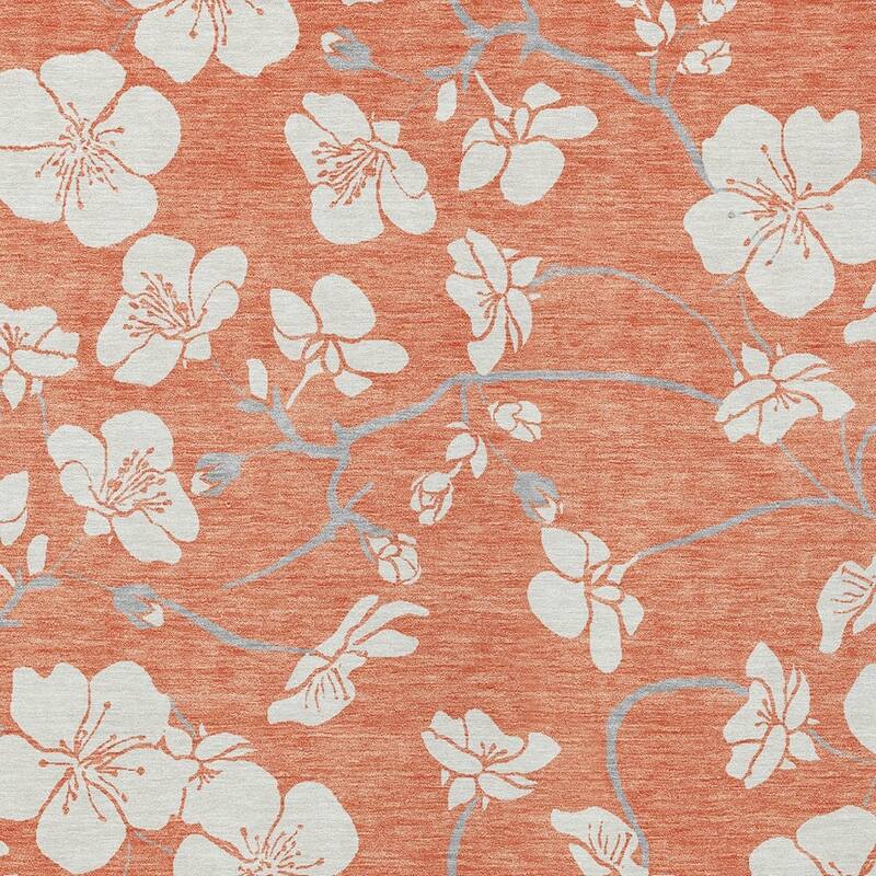 HomeRoots Floral Transitional Rectangle Outdoor Rug
