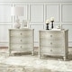 preview thumbnail 22 of 27, HULALA HOME Alois Traditional 3-Drawer End Table with Built-in Charging Station and Solid Wood Spindle Legs Set of 2 White