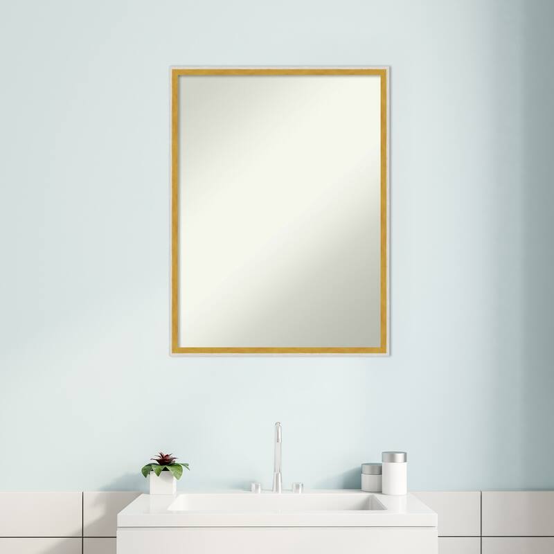 Paige Non-Beveled Wood Framed Bathroom Vanity Wall Mirror