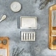 preview thumbnail 3 of 4, Stoneware Soap Dish and Stainless Steel Tray - White