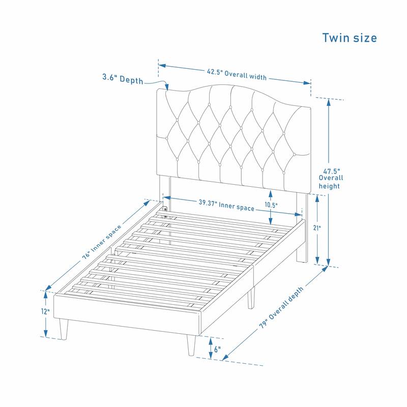 Grace by Ovis Upholstered Button-tufted Platform Bed Frame
