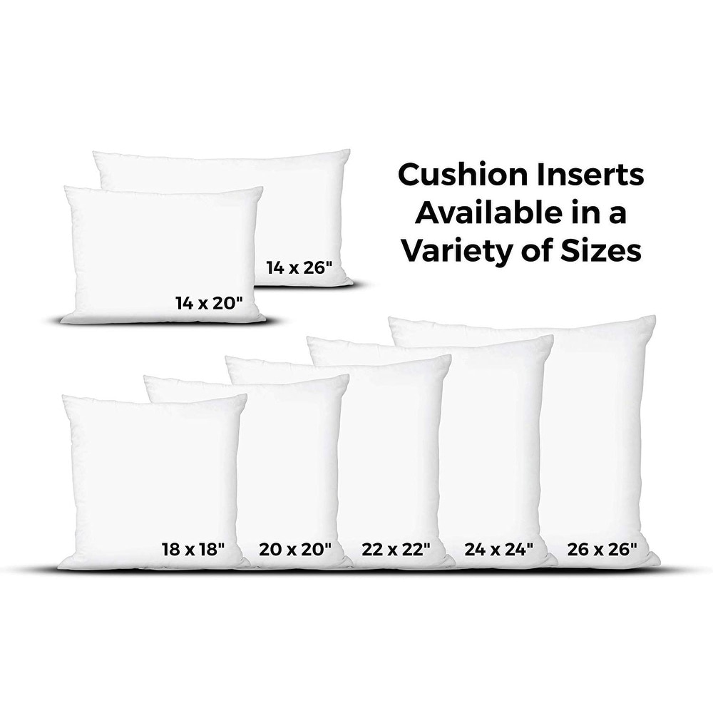 Throw Pillow Inserts Fluffy Plump Decorative Cushion Inner White Premium Stuffer Soft Square Warm for Sleeping Bed Couch Sofa Bedroom (Set of 4) Eider