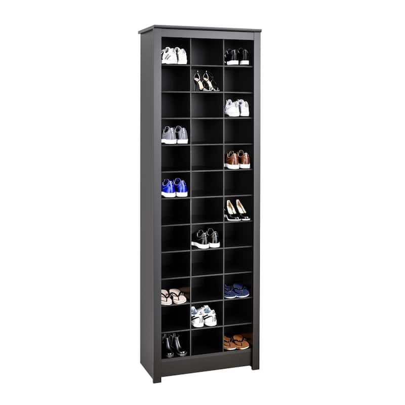 Porch & Den Hewitt Black Space-Saving Shoe Storage Cabinet - Black