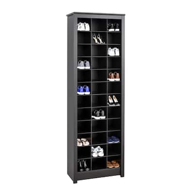 Porch & Den Hewitt Black Space-Saving Shoe Storage Cabinet