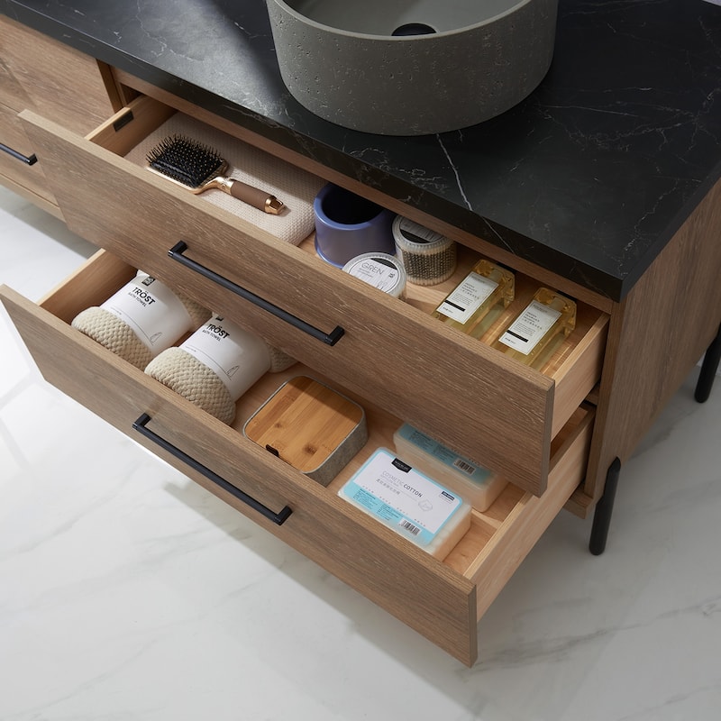 Trento Bath Vanity with Sintered Stone Top with Concrete Sink (R)