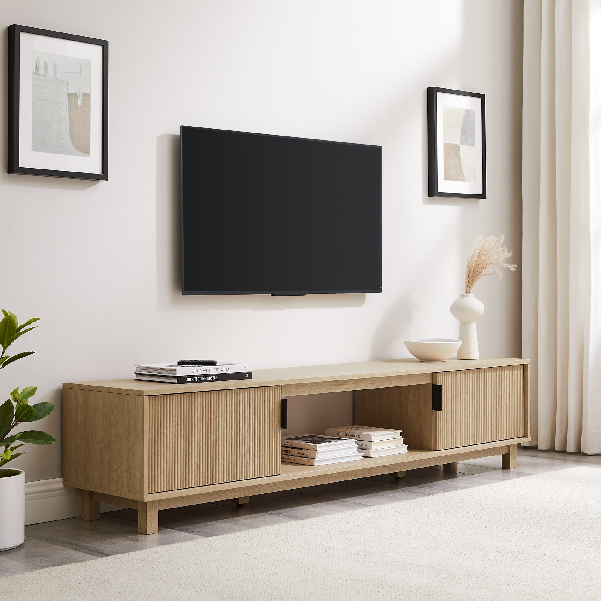 Fluted hot sale tv stand